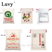 Load image into Gallery viewer, Luvy Handmade Christmas Bags Canvas Candy Cane Santa Sacks 100pcs/lot Drawstring Bags Santa Claus Party Decorations Gift