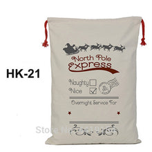 Load image into Gallery viewer, Luvy Handmade Christmas Bags Canvas Candy Cane Santa Sacks 100pcs/lot Drawstring Bags Santa Claus Party Decorations Gift