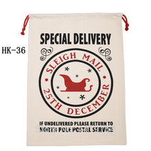 Load image into Gallery viewer, Luvy Handmade Christmas Bags Canvas Candy Cane Santa Sacks 100pcs/lot Drawstring Bags Santa Claus Party Decorations Gift