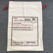 Load image into Gallery viewer, Luvy Handmade Christmas Bags Canvas Candy Cane Santa Sacks 100pcs/lot Drawstring Bags Santa Claus Party Decorations Gift