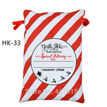 Load image into Gallery viewer, Luvy Handmade Christmas Bags Canvas Candy Cane Santa Sacks 100pcs/lot Drawstring Bags Santa Claus Party Decorations Gift