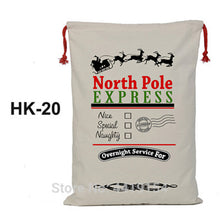 Load image into Gallery viewer, Luvy Handmade Christmas Bags Canvas Candy Cane Santa Sacks 100pcs/lot Drawstring Bags Santa Claus Party Decorations Gift