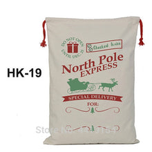Load image into Gallery viewer, Luvy Handmade Christmas Bags Canvas Candy Cane Santa Sacks 100pcs/lot Drawstring Bags Santa Claus Party Decorations Gift