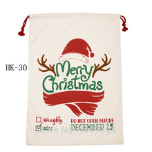 Load image into Gallery viewer, Luvy Handmade Christmas Bags Canvas Candy Cane Santa Sacks 100pcs/lot Drawstring Bags Santa Claus Party Decorations Gift