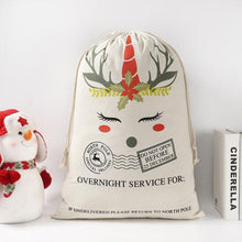 Load image into Gallery viewer, 30pcs Christmas Gift Bag Cute Drawstring Canvas Unicorn Santa Sack Xmas Christmas Decoration Ornament Santa