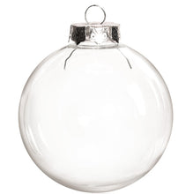 Load image into Gallery viewer, Free Shipping DIY Paintable/Shatterproof Clear Christmas Decoration, Silver Cap Plastic Ball, 100/Pack