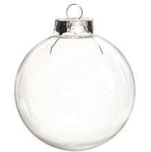 Load image into Gallery viewer, Free Shipping DIY Paintable/Shatterproof Clear Christmas Decoration, Silver Cap Plastic Ball, 100/Pack