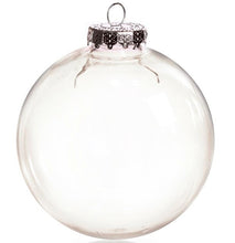 Load image into Gallery viewer, Free Shipping DIY Paintable/Shatterproof Clear Christmas Decoration, Silver Cap Plastic Ball, 100/Pack