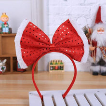 Load image into Gallery viewer, 300pcs Christmas Headband Bow Bowknot Sequin Ornament Hairband Head Adornment Santa Xmas Party Decoration