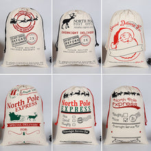 Load image into Gallery viewer, 25pcs/lot 38 Styles Santa Sacks Christmas Gift Bags Large Santa Bag Drawstring Candy Cane Bag New Year Gift