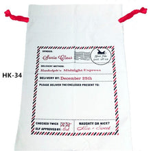 Load image into Gallery viewer, 25pcs/lot 38 Styles Santa Sacks Christmas Gift Bags Large Santa Bag Drawstring Candy Cane Bag New Year Gift