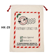 Load image into Gallery viewer, 25pcs/lot 38 Styles Santa Sacks Christmas Gift Bags Large Santa Bag Drawstring Candy Cane Bag New Year Gift