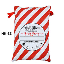 Load image into Gallery viewer, 25pcs/lot 38 Styles Santa Sacks Christmas Gift Bags Large Santa Bag Drawstring Candy Cane Bag New Year Gift