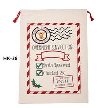 Load image into Gallery viewer, 25pcs/lot 38 Styles Santa Sacks Christmas Gift Bags Large Santa Bag Drawstring Candy Cane Bag New Year Gift