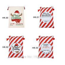 Load image into Gallery viewer, Wholesae 30pcs/lot Red Stripe Santa Sacks Candy Cane Christmas Santa Drawstring Canvas Bag Personalized Kid Gift Santa Bag Large