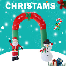 Load image into Gallery viewer, 2.4M Giant Santa Claus Snowman Inflatable Arch Garden Yard Archway LED Light with Pump Christmas Halloween Props Party Blow Up