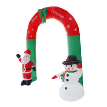 Load image into Gallery viewer, 2.4M Giant Santa Claus Snowman Inflatable Arch Garden Yard Archway LED Light with Pump Christmas Halloween Props Party Blow Up