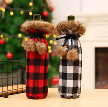 Load image into Gallery viewer, Christmas Wine Bottle Cover Wine Champagne Bottle Bag Plaid for Party Home Decoration Christmas Decorations Supplies SN2753