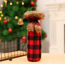 Load image into Gallery viewer, Christmas Wine Bottle Cover Wine Champagne Bottle Bag Plaid for Party Home Decoration Christmas Decorations Supplies SN2753