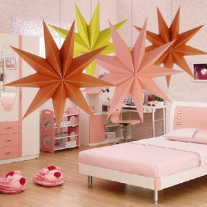 30cm 45cm 60cm Nine Angles Paper Star Home Christmas Party Decoration Tissue Paper Star Lantern Hanging Stars LX8410