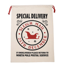 Load image into Gallery viewer, 50pcs/lot 2019 New Arrival Creative Santa Claus bags Drawstring Canvas Santa Sack Christmas Gift Bag Pouch 12 styles