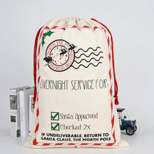 Load image into Gallery viewer, 50pcs/lot 2019 New Arrival Creative Santa Claus bags Drawstring Canvas Santa Sack Christmas Gift Bag Pouch 12 styles