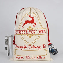 Load image into Gallery viewer, 50pcs/lot 2019 New Arrival Creative Santa Claus bags Drawstring Canvas Santa Sack Christmas Gift Bag Pouch 12 styles