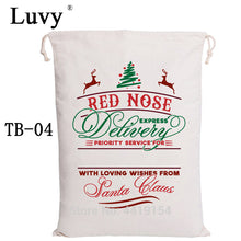 Load image into Gallery viewer, Luvy 20pcs Santa Claus Bag Wholesale Drawstring Canvas Candy Bag Kids Christmas Gift Wedding Party Decoration Large Santa Sacks