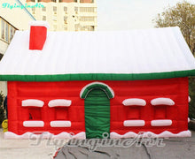Load image into Gallery viewer, 6m Advertising Red Christmas Lodge Inflatable Christmas Cottage with Bells