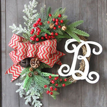 Load image into Gallery viewer, Christmas Wreath Christmas Tree Round Ring Handcrafted Elegant Holiday Wreath Wall Xmas Decoration