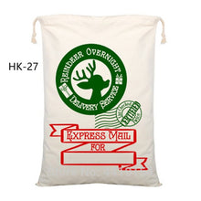 Load image into Gallery viewer, Wholesale Sacks 20pcs/lot Christmas Santa Bags Large 50*70 cm Canvas Santa Sack Canvas Cotton Elk Santa Claus Drawstring Ropebag