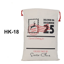 Load image into Gallery viewer, Wholesale Sacks 20pcs/lot Christmas Santa Bags Large 50*70 cm Canvas Santa Sack Canvas Cotton Elk Santa Claus Drawstring Ropebag