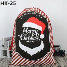 Load image into Gallery viewer, Wholesale Sacks 20pcs/lot Christmas Santa Bags Large 50*70 cm Canvas Santa Sack Canvas Cotton Elk Santa Claus Drawstring Ropebag