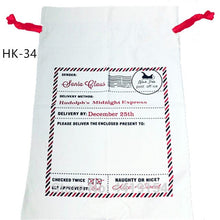 Load image into Gallery viewer, Wholesale Sacks 20pcs/lot Christmas Santa Bags Large 50*70 cm Canvas Santa Sack Canvas Cotton Elk Santa Claus Drawstring Ropebag