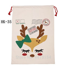 Load image into Gallery viewer, Wholesale Sacks 20pcs/lot Christmas Santa Bags Large 50*70 cm Canvas Santa Sack Canvas Cotton Elk Santa Claus Drawstring Ropebag