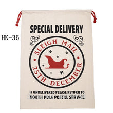Load image into Gallery viewer, Wholesale Sacks 20pcs/lot Christmas Santa Bags Large 50*70 cm Canvas Santa Sack Canvas Cotton Elk Santa Claus Drawstring Ropebag