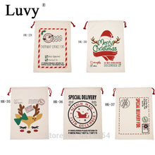 Load image into Gallery viewer, Luvy Santa Sacks 30pcs/lot Canvas Drawstring Bags Bulk Customized Christmas Gift Party Decorations Personalized Santa Claus