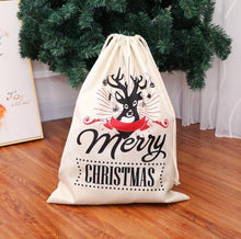 Load image into Gallery viewer, Christmas Gift Bags Large Organic deer elk Bag storage Xmas Sack Drawstring Bag Reindeers Santa Claus Kids Candy Sack SN2473