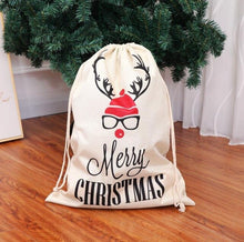 Load image into Gallery viewer, Christmas Gift Bags Large Organic deer elk Bag storage Xmas Sack Drawstring Bag Reindeers Santa Claus Kids Candy Sack SN2473