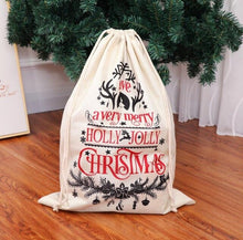 Load image into Gallery viewer, Christmas Gift Bags Large Organic deer elk Bag storage Xmas Sack Drawstring Bag Reindeers Santa Claus Kids Candy Sack SN2473