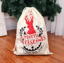 Load image into Gallery viewer, Christmas Gift Bags Large Organic deer elk Bag storage Xmas Sack Drawstring Bag Reindeers Santa Claus Kids Candy Sack SN2473