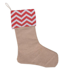 Load image into Gallery viewer, Christmas Stockings cotton canvas wave stripe Sack Sock Santa Claus Candy Gift Bag Filler Xmas Hanging Decoration 30*45cm