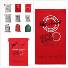 Load image into Gallery viewer, Wholesale Christmas gift bags 50pcs/lot 100% cotton 50*70cm Canvas Santa Sack elk Santa Claus Drawstring Large Rope storage bags