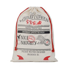 Load image into Gallery viewer, Wholesale Christmas gift bags 50pcs/lot 100% cotton 50*70cm Canvas Santa Sack elk Santa Claus Drawstring Large Rope storage bags