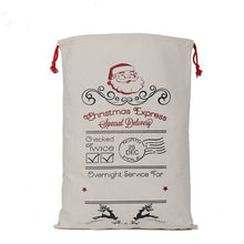 Load image into Gallery viewer, Wholesale Christmas gift bags 50pcs/lot 100% cotton 50*70cm Canvas Santa Sack elk Santa Claus Drawstring Large Rope storage bags