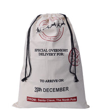 Load image into Gallery viewer, Wholesale Christmas gift bags 50pcs/lot 100% cotton 50*70cm Canvas Santa Sack elk Santa Claus Drawstring Large Rope storage bags
