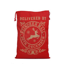 Load image into Gallery viewer, Wholesale Christmas gift bags 50pcs/lot 100% cotton 50*70cm Canvas Santa Sack elk Santa Claus Drawstring Large Rope storage bags