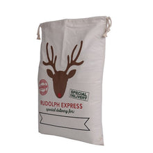 Load image into Gallery viewer, Wholesale Christmas gift bags 50pcs/lot 100% cotton 50*70cm Canvas Santa Sack elk Santa Claus Drawstring Large Rope storage bags