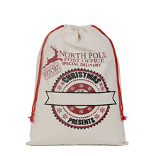 Load image into Gallery viewer, Wholesale Christmas gift bags 50pcs/lot 100% cotton 50*70cm Canvas Santa Sack elk Santa Claus Drawstring Large Rope storage bags
