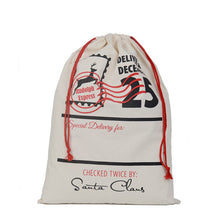 Load image into Gallery viewer, Wholesale Christmas gift bags 50pcs/lot 100% cotton 50*70cm Canvas Santa Sack elk Santa Claus Drawstring Large Rope storage bags
